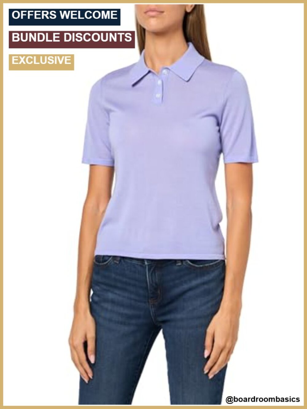 Merino Wool Pointelle Polo Sweater
